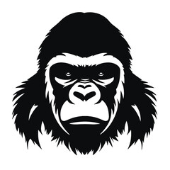 black and cartoon illustration of a gorilla
