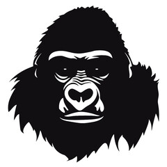 gorilla  head mascot silhouette