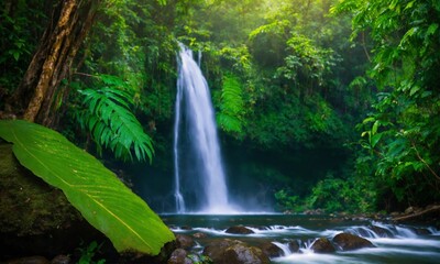 River deep in mountain forest, amazing nature