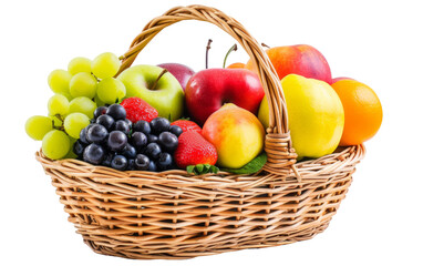 Celebrating World Food Day with a Healthy Fruit Basket On Transparent Background.