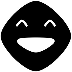happy emoji vector icon - simple round curve
