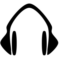 headphones vector icon - simple round curve - obrazy, fototapety, plakaty