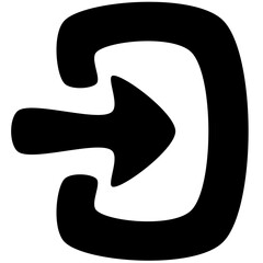 entrance vector icon - simple round curve