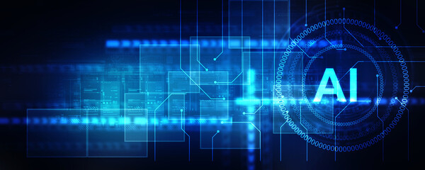 2d illustration Artificial Intelligence (AI) concept
