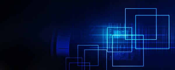 2d illustration Abstract futuristic electronic circuit technology background