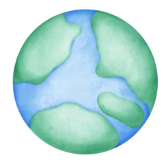 Foto op Plexiglas Watercolor hand painted planet Earth isolated © Lookkaew artwork