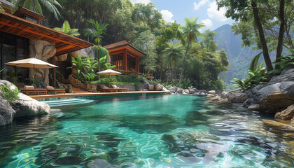 Obraz premium Thailand style paradise,generative ai