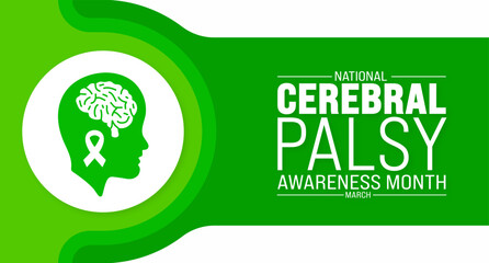 March is national Cerebral Palsy Awareness Month background template. Holiday concept. use to background, banner, placard, card, and poster design template with text inscription and standard color. - obrazy, fototapety, plakaty