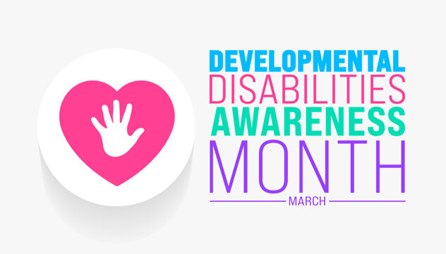 March is Developmental Disabilities Awareness Month background template. Holiday concept. use to background, banner, placard, card, and poster design template with text inscription and standard color.