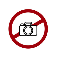 Vector illustration of a sign prohibiting photography