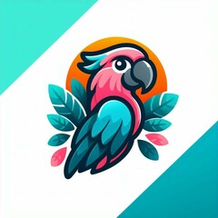 Parrot flat logo vector design
