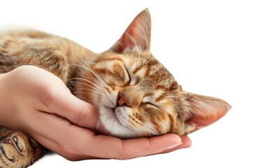 World Mental Health Day's Comforting Therapy Cat On Transparent Background.