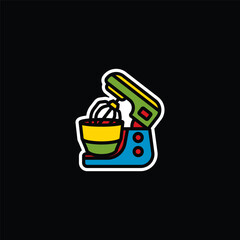 Original vector illustration. A contour icon.  An element of household appliances for cooking. Kitchen mixer. A design element.