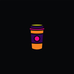 Original vector illustration. The icon of hot coffee in a paper cup.