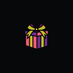 Original vector illustration. The icon of a gift box with a bow.