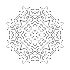 Easy circular pattern Mandala for Coloring book page