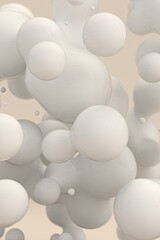 Abstract Liquid Spheres Floating 3D