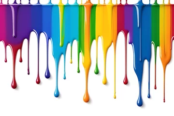 Gordijnen rainbow paint splashes © Wilson