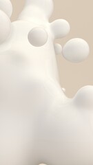 Abstract Liquid Spheres Floating 3D