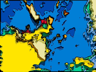 yellow and green splashes