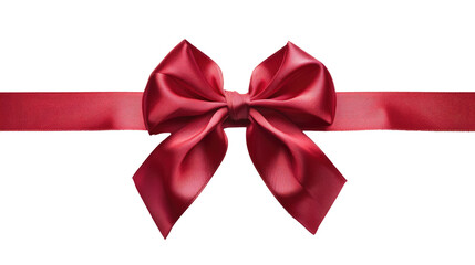 red christmas ribbon bow isolated on transparent png