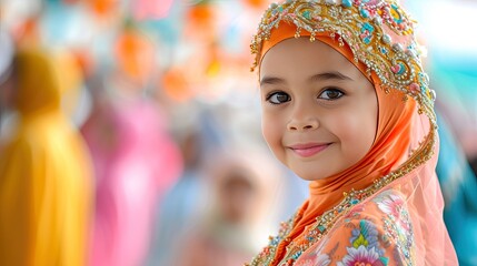 Fototapeta premium Islam people in ramadhan with a lantern on the mosque, food, happpy vibes, islamic and floating lantern background