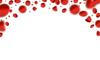 Red confetti isolated on transparent background. PNG illustration.