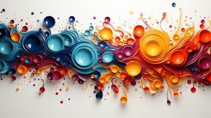 Obraz premium Dynamic paint splash art with vibrant swirling colors