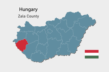 Vector map Hungary, county Zala