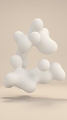 Abstract Liquid Spheres Floating 3D