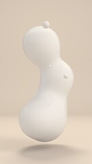 Abstract Liquid Spheres Floating 3D