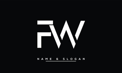 FW,  WF,  F,  W  Abstract  Letters  Logo Monogram