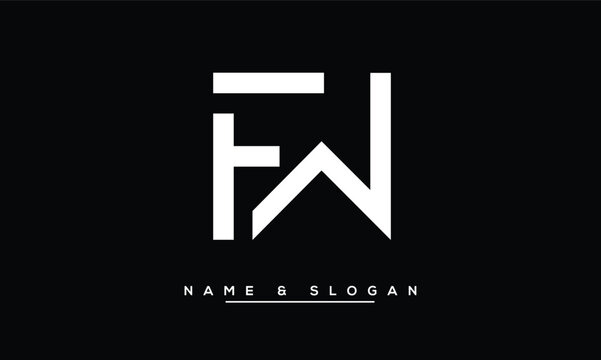 FW,  WF,  F,  W  Abstract  Letters  Logo Monogram
