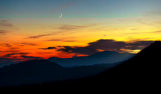 sunset in the mountains