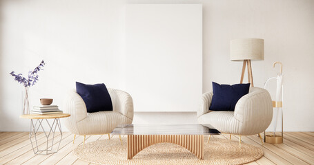 Purple japan interior style has a armchair sofa on living room minimal - obrazy, fototapety, plakaty