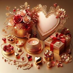 Fototapeta na wymiar gift box with hearts