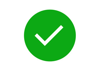green Tick mark approved . Check mark icon symbols . symbol for website computer and mobile isolated on white background. green tick verified badge icon. Social media official account tick symbol