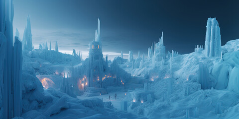Illustration Amazing fairytale ice castle