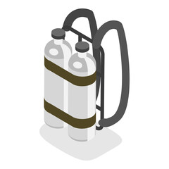 3D Isometric Flat  Set of Scuba Diving Equipment. Item 3