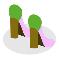 3D Isometric Flat  Illustration of Fashion History. Item 5