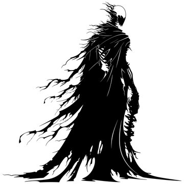 Silhouette undead lich black color only full body