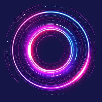 Ilustra&ccedil;&atilde;o digital de ondas neon em fundo escuro