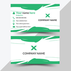 Fototapeta premium Modern business card template red grey colors. Clean professional double-sided creative business card vector design template.