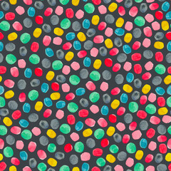 Watercolor Abstract Polka Dot Seamless Pattern