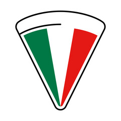 Obraz premium Pizza shape Italy flag Vector