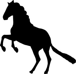 black Horse Silhouette png Vector Illustration. Wild Horse racing PNG on transparent background