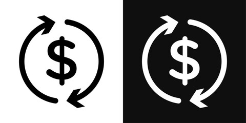 Circulation of money icon set. Vector illustration