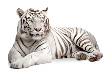 Sleeping white tiger