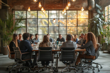 Obraz premium Meeting of the company's management team, to discuss its problems and propose solutions.