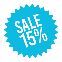 15% off sale label, sticker, tag isolated on white background